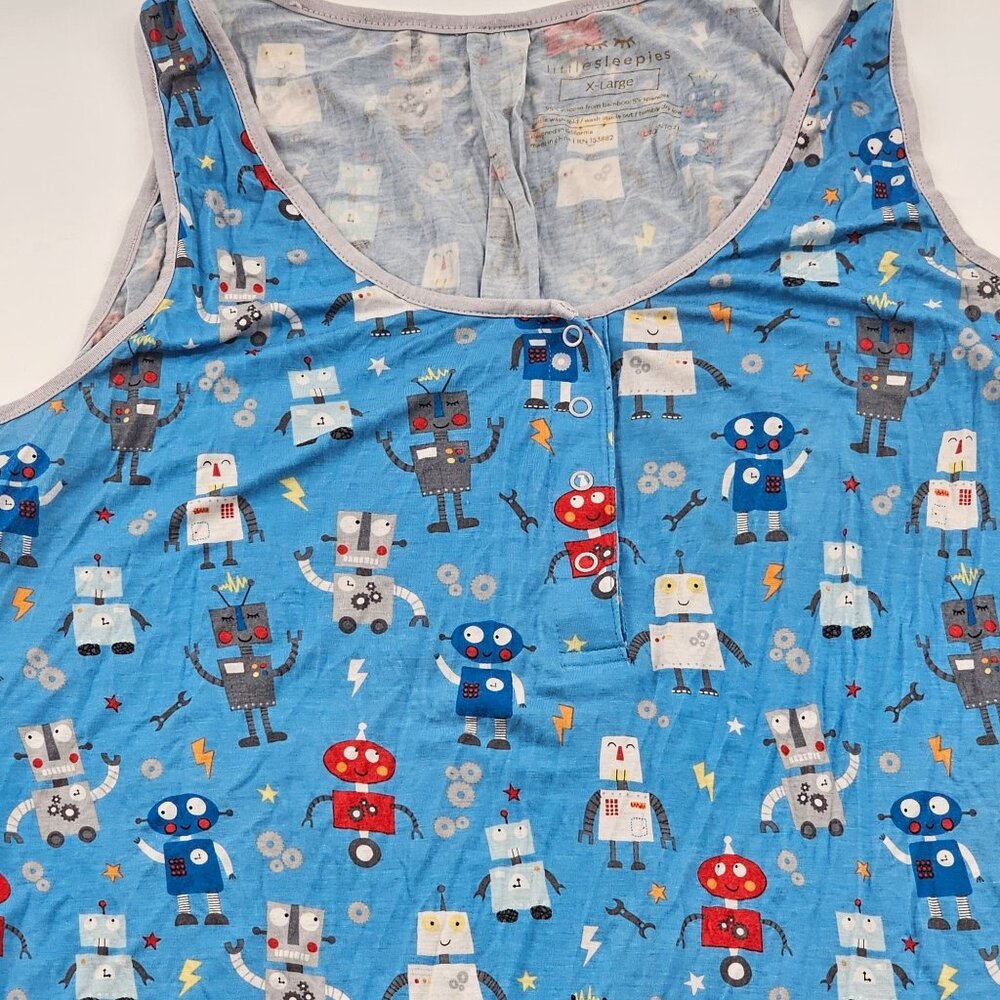 Little Sleepies Blue Robot Sleepwear